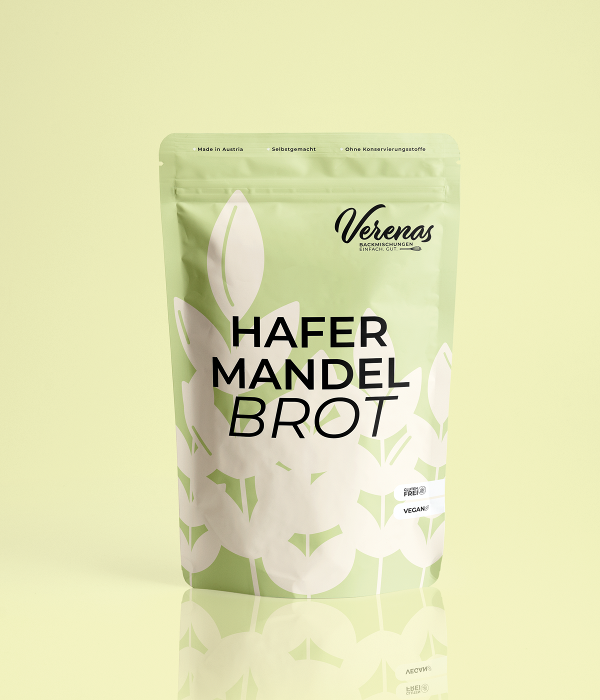 Packung veganer, glutenfreier Hafer-Mandel-Brot-Backmischung von Verenas, 460g