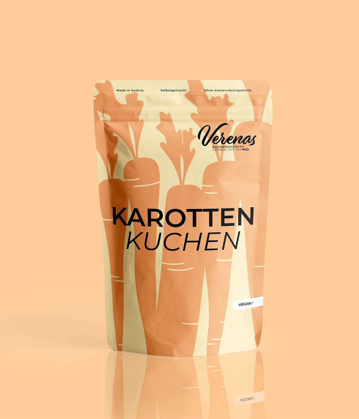 Packung vegane Karottenkuchen-Backmischung von Verenas