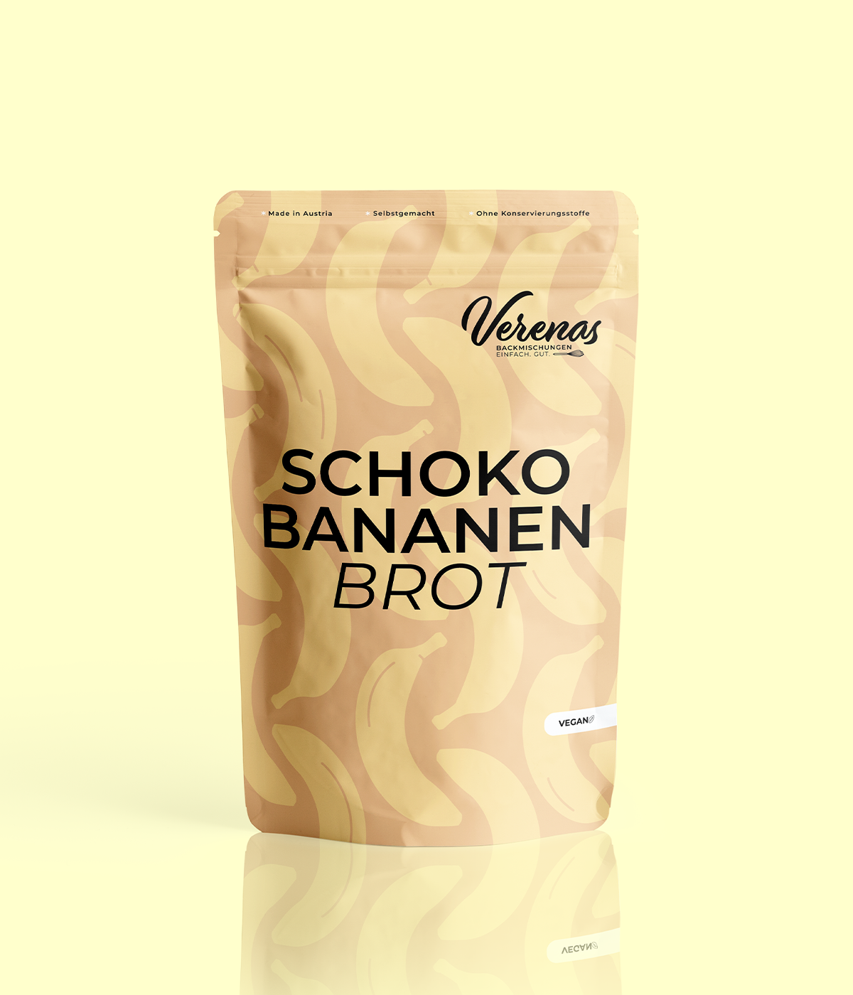 Packung vegane Schokobananenbrot-Backmischung von Verenas